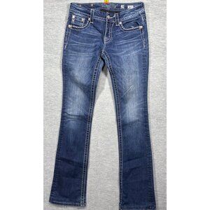 Miss Me Womens Jeans Size 27 Signature Rise Slim Boot Bling